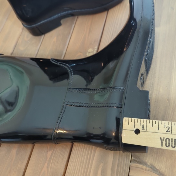 Coach Women’s Tall Shiny Black Rain Boots SZ 7 - Picture 11 of 15